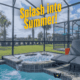 photo of pool/hot tub at rental home with caption 'Splash into Summer!'